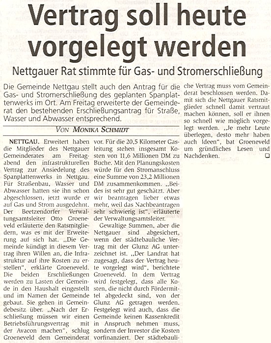 Nettgau, am Freitag erweiterte der Gemeinderat den bestehenden Erschließungsantrag. Artikel von Monika Schmidt