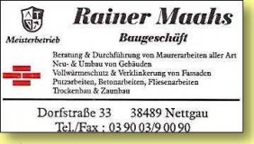 Baugeschäft Rainer Maahs in Nettgau. Bitte hier klicken!