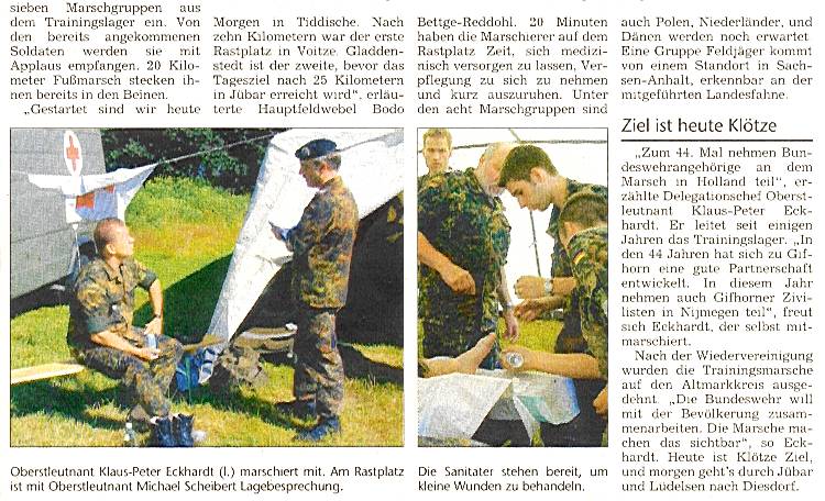 Gladdenstedt, Soldaten trainieren für Nijmegen-Märsche