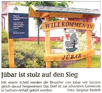 Jübar, schönste Gemeinde in Sachsen-Anhalt 2001