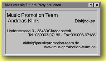 Gladdenstedt's Music Promotion Team. Tel: 039003-97186